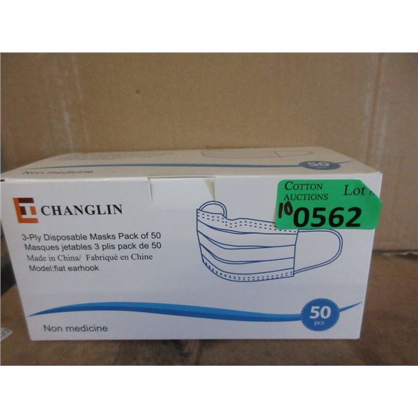 10 Boxes of 50 Disposable 3 Ply Masks