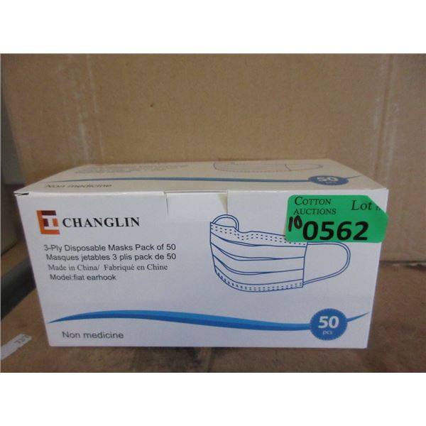 10 Boxes of 50 Disposable 3 Ply Masks
