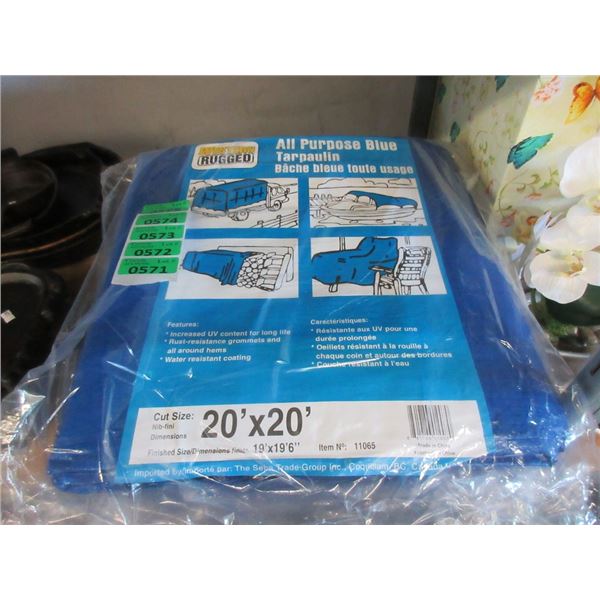New 20' x 20' All Purpose Blue Tarp