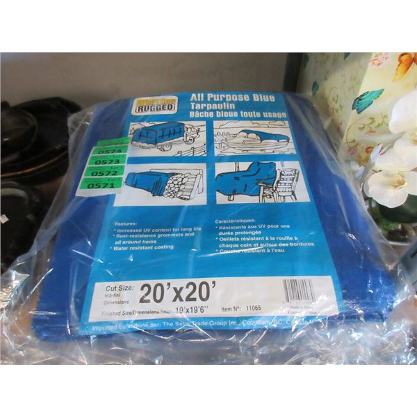 New 20' x 20' All Purpose Blue Tarp