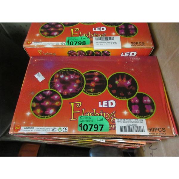 9 New Sets of  50 LED Flashing Jewelry