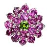 Image 1 : Natural Chrome Diopside Rhodolite Garnet Ring