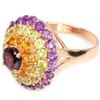 Image 3 : NATURAL RHODOLITE GARNET CITRINE PERIDOT AMETHYST Ring