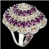 Image 3 : Natural  Rhodolite Garnet & Sapphire Ring