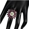 Image 3 : Natural Rhodolite Garnet & Sapphire  Ring