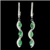 Image 1 : Natural Marquise Colombian Emerald Earrings