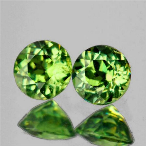 Natural Green Demantoid Pair