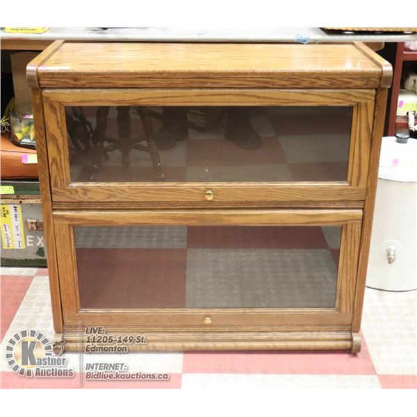 VINTAGE TWO LEVEL BARRISTER BOOKCASE
