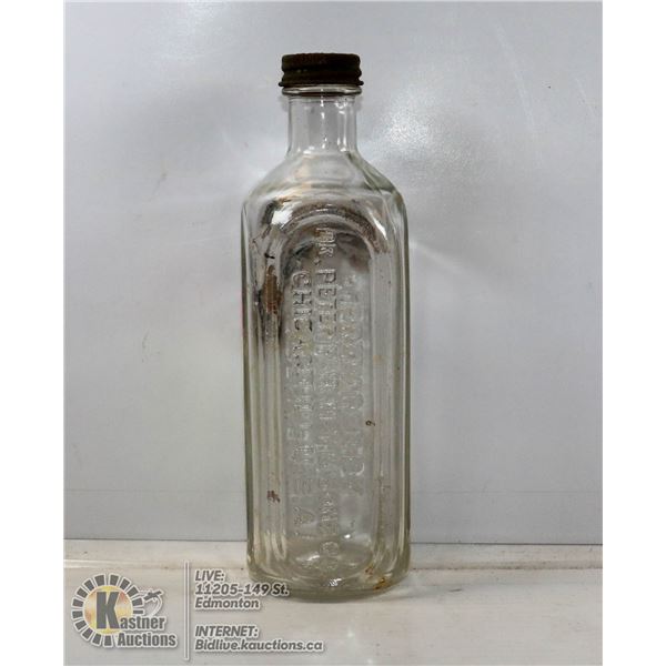 ANTIQUE PETER FAHRNEY EMBOSSED MEDICINE BOTTLE