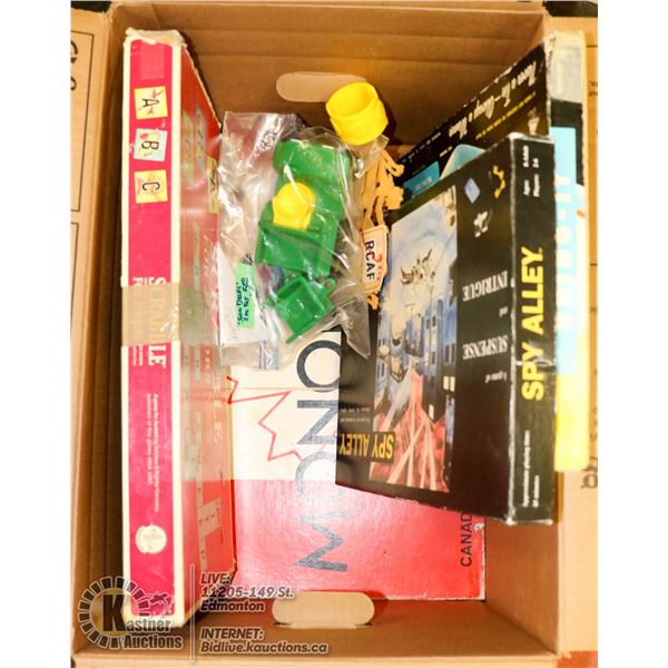 BOX OF ASSORTED VINTAGE BOARD GAMES