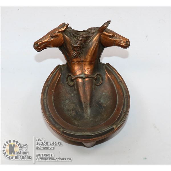 1950S LUCKY COPPER HORSE ASHTRAY