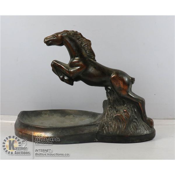 VINTAGE COPPER HORSE ASHTRAY