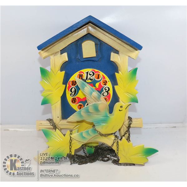 BLUE WOODEN COO COO CLOCK GERMAN MADE