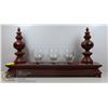 Image 1 : ASIAN WOODEN STAND WITH 3 GLASSES