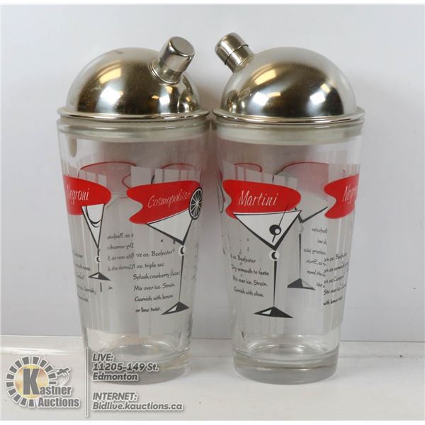 PAIR OF VINTAGE COCKTAIL SHAKERS