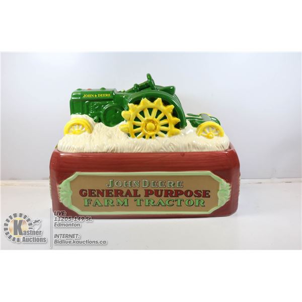 CERAMIC JOHN DEERE TRACTOR COOKIE JAR