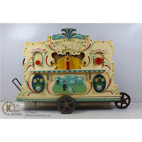 VINTAGE WIND UP CIRCUS WAGON MUSIC BOX
