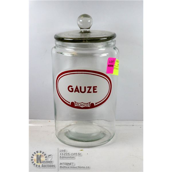 ANTIQUE GAUZE CONTAINER WITH LID