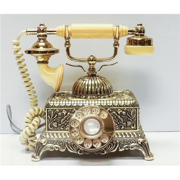 ANTIQUE STYLE ROTARY TELEPHONE ORNATE