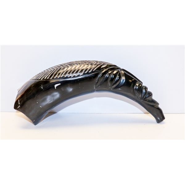 HAND CARVED BLACK HORN