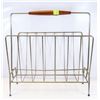 Image 1 : 1950S TEAK AND WIRE MAGAZINE RACK MID CENTURY