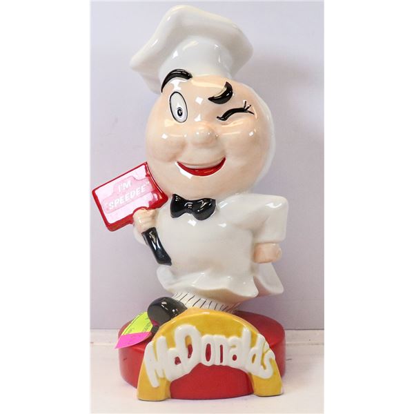 CERAMIC MCDONALDS "I'M SPEEDEE" PIGGY BANK