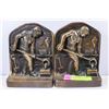 Image 1 : PAIR OF BRONZE BLACKSMITH THEMED BOOKENDS