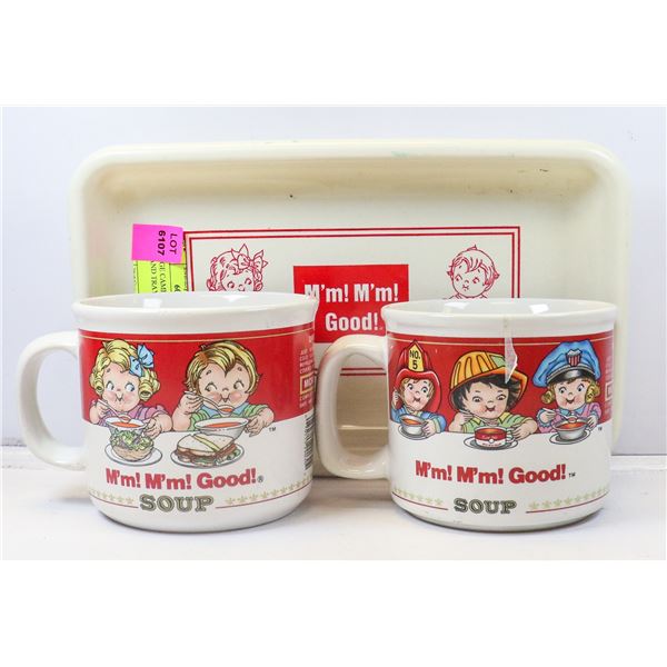 VINTAGE CAMPBELLS SOUP KID MUG AND TRAY