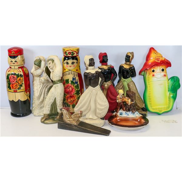 LOT OF ASSORTED VINTAGE CHALK-WARE FIGURES ETC