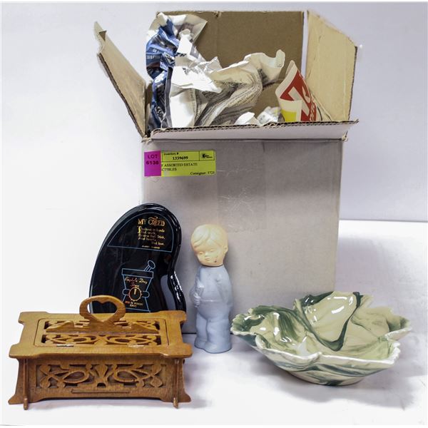 BOX OF ASSORTED ESTATE COLLECTIBLES