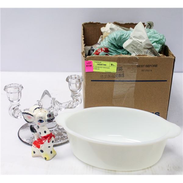 BOX OF ASSORTED VINTAGE COLLECTIBLES
