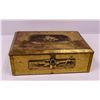 Image 1 : BRASS TONE VELVET LINED BOX WITH SHIP DECAL