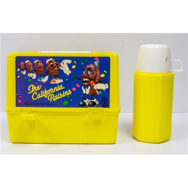 VINTAGE CALIFORNIA RAISINS LUNCH BOX WITH THERMOS