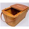 Image 2 : VINTAGE WOOD AND WICKER BASKET