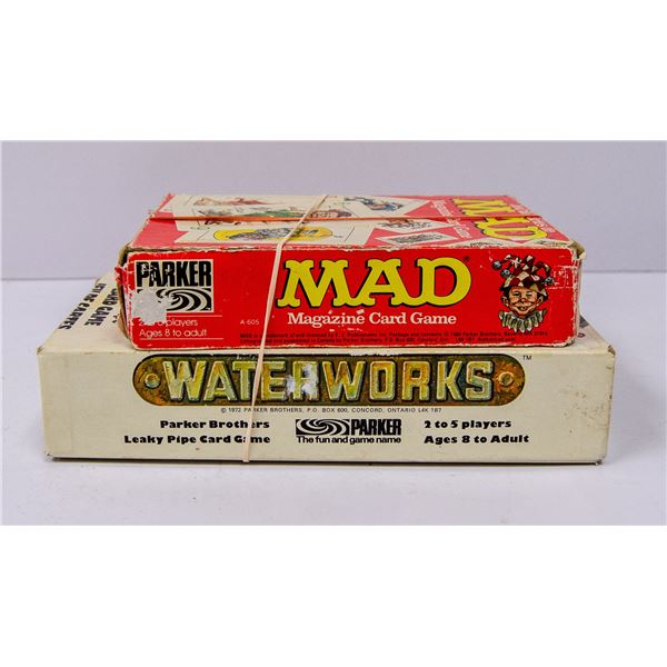 PAIR OF VINTAGE BOARD GAMES MAD AND WATERWORKS