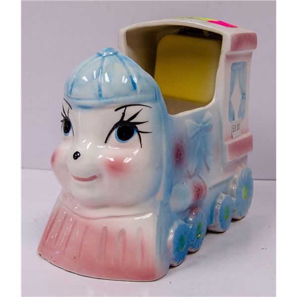 CERAMIC MUSIC BOX CHILDRENS TRAIN DECOR