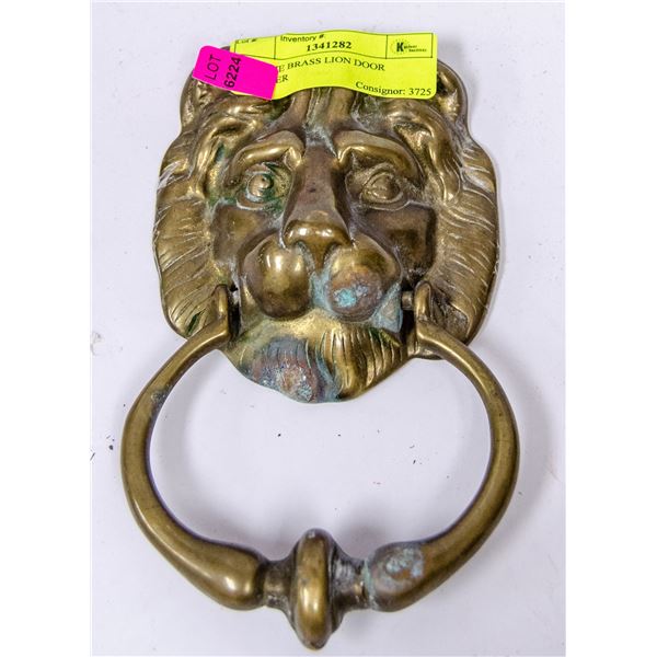 ANTIQUE BRASS LION DOOR KNOCKER