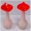 Image 1 : PAIR OF ART GLASS STEM VASES
