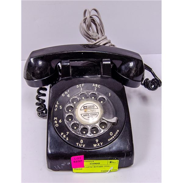 BLACK PLASTIC ROTARY DIAL PHONE