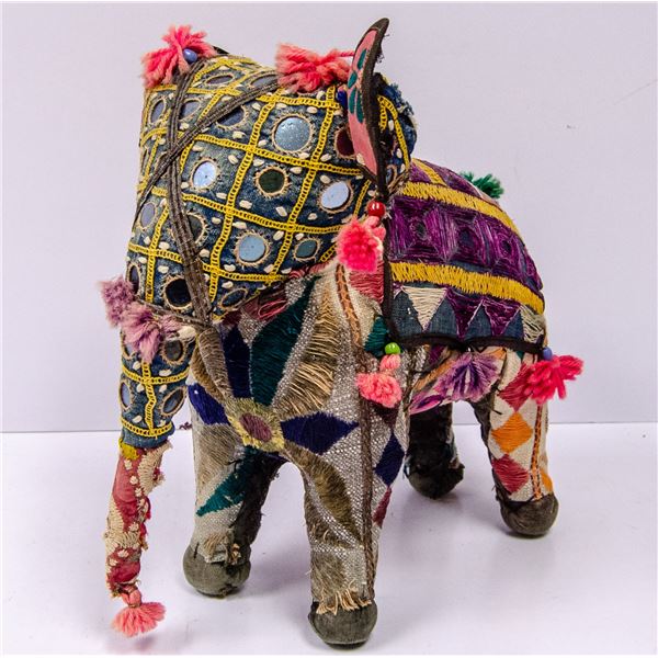 VINTAGE INDIAN MADE CLOTH ELEPHANT ORNATE