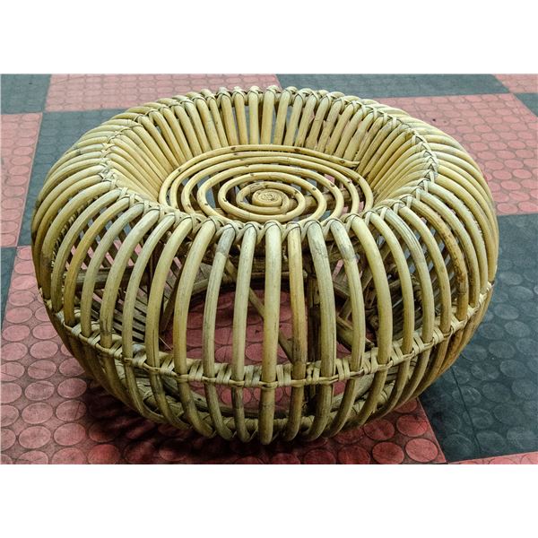 VINTAGE WICKER FOOT STOOL