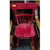 Image 1 : ANTIQUE RED WOODEN DINING CHAIR