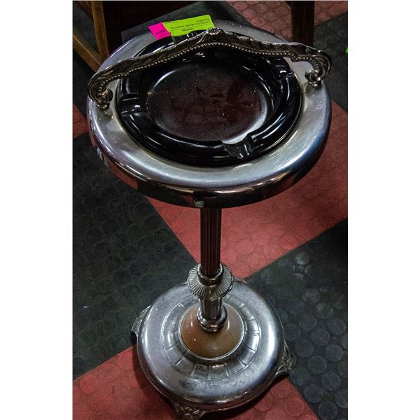 ANTIQUE CHROME PEDESTAL ASHTRAY