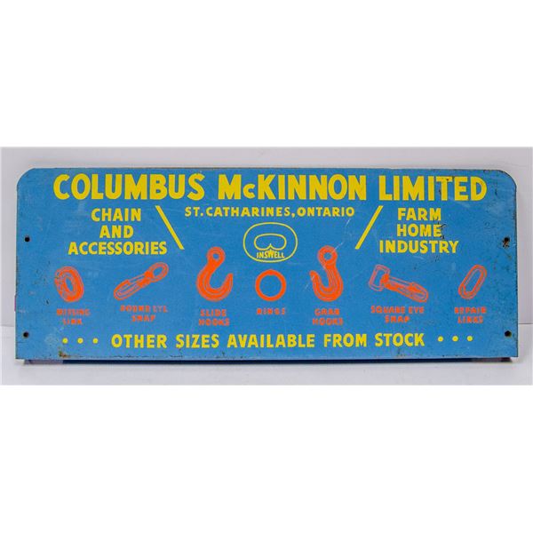 ANTIQUE COLUMBUS CHAIN PARTS ADVERTISING SIGN
