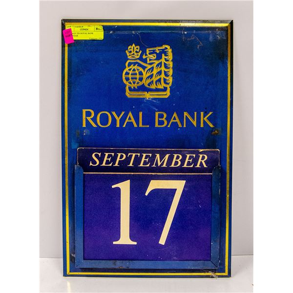 VINTAGE TIN ROYAL BANK CALENDAR