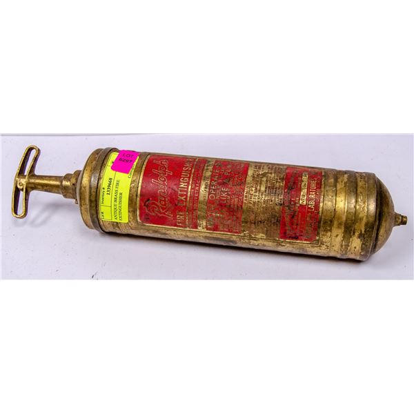 ANTIQUE BRASS FIRE EXTINGUISHER