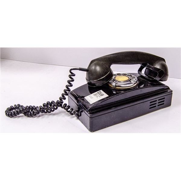 ANTIQUE BLACK BAKELITE WALL PHONE