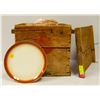 Image 1 : WOOOD CRATE FULL OF VINTAGE DISHES & MORE