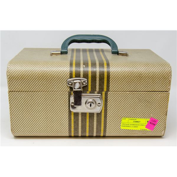 VINTAGE SAMSONITE FINE LEATHER HARDSHELL CARRY