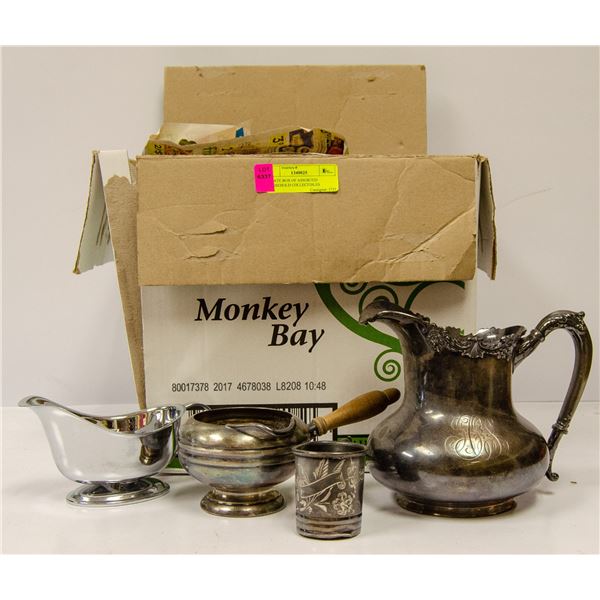 ESTATE BOX OF ASSORTED HOUSEHOLD COLLECTIBLES